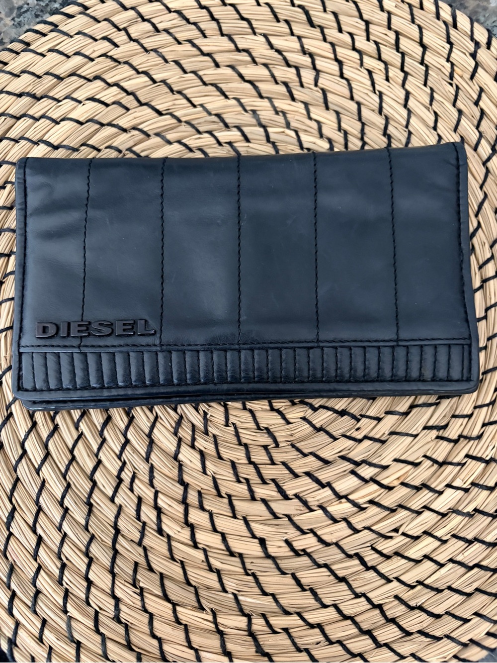 DIESEL Black Quilted Leather Wallet